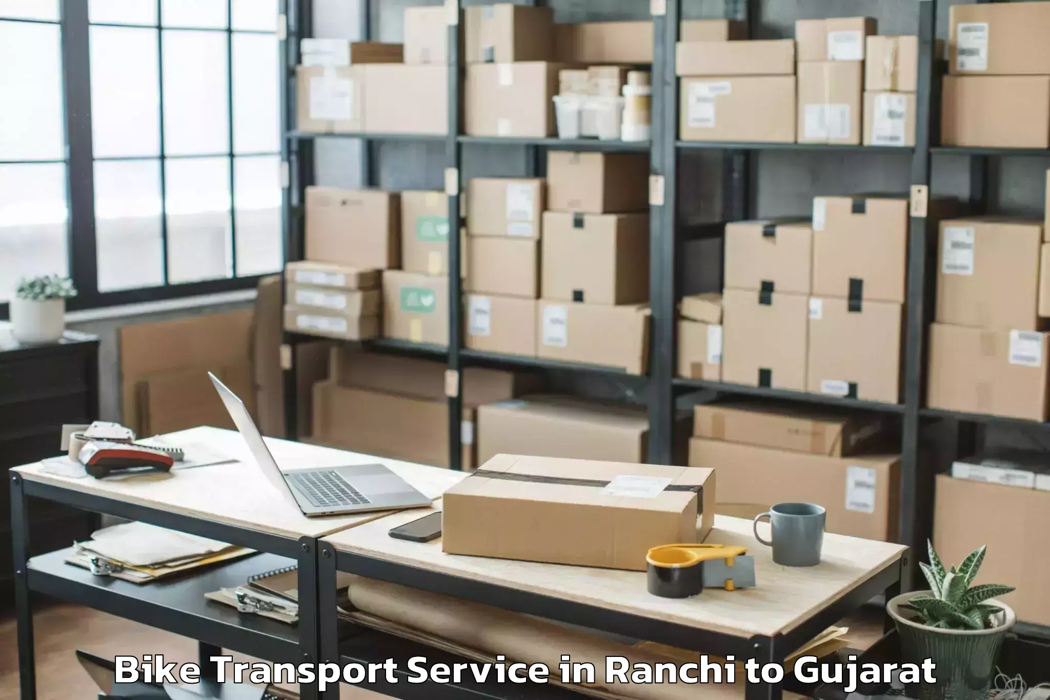 Hassle-Free Ranchi to Unjha Bike Transport